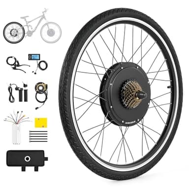 VIRIBUS 1000W Electric Bike Conversion Kit, 26" Rear Wheel Electric Bicycle Motor Conversion Kit, 7 Speed Direct Drive Freewheel for 48V Battery E-Bike, eBike Hub Motor Set with LCD Display PAS System