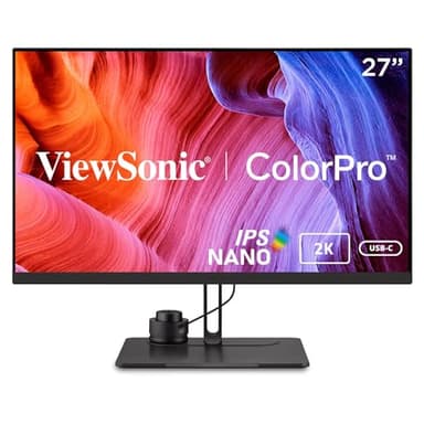 ViewSonic VP2776 27-inch Premium Nano IPS WQHD Ergonomic Monitor, 165Hz, 1ms, VESA HDR400, ColorPro Wheel, 90W USB-C, HDMI, DisplayPort, Hood, Professional Graphic Design, Photo & Video Editing,Black
