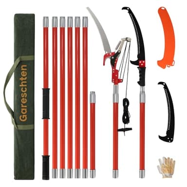 Manual Pole Saw, 2 in 1 Tree Saw & Tree Loppers Long Reach Telescopic, Tree Pruners Long Reach 7m+ Branch Cutters, Telescopic Tree Pruner and Pruning Saw, Extendable Pole Saw for Tree Trimming