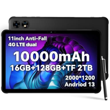 UMIDIGI 2024 Rugged Android 13 Tablets 11 inch Lighter than other,2K Display 16GB+128GB(TF 2TB)Heavy Duty Work Tablet 10000mAh 20W Fast Charge,Active T1 Waterproof Tablet/16MP*2/8Core/Sim*2/BT/GPS/OTG