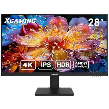 XGaming 28 Inch 4K Monitor, 3840x2160 IPS Panel, 60Hz, 4ms,100% sRGB, HDMI, DP, Freesync, HDR,Low Blue light,VESA