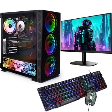 Veno Scorp Budget Gaming PC 22” Bundle Intel Core i5-8GB RAM - 500GB HDD – GT 710 2GB NeonZilla ARGB Gaming Case - WINDOWS 10