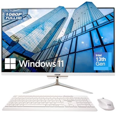 23.8" Full HD All-in-One Desktop Computer - 16GB RAM, 512GB SSD, Intel 13th Gen, Windows 11, Dual-Band WiFi, HDMI, USB 3.0, FHD IPS Display - AIO PC with Wireless Keyboard, Mouse, 2MP Camera