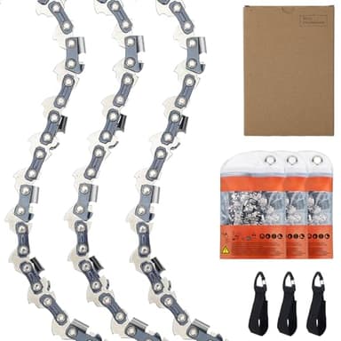 3-Pack Chainsaw Chain for 16 Inch (40cm) Bar, 57 Drive Links, 3/8" LP .050" Gauge, Low-Kickback Saw Chain fits for Titan, Black & Decker, Ryobi, Oregon and More (91PJ057X)