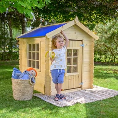 Wooden Playhouse for Kids Outdoor, 19 mm planks - Fun Wendy House Outdoor Play - Garden Play House for Kids W111 x D114 x H121 cm - Timbela M570M