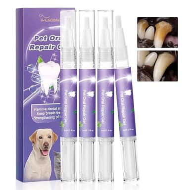 4 Pcs Pet Oral Repair Gel Pen, Pet Toothbrush Pen, Dog Tooth Cleaning Gel Pen, Dogs Teeth Cleaning Products, Pet Toothbrush Pen for Dogs Teeth Whitening
