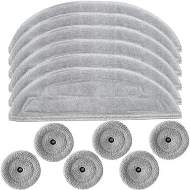 DianSung 6Pcs Mop pad + 6Pcs Edge moppad for Roborock S8 MaxV Ultra, S8 Max Ultra Robot Vacuum Cleaner Replacement Part, Microfiber Mop Cloth Washable Wipes Accessories