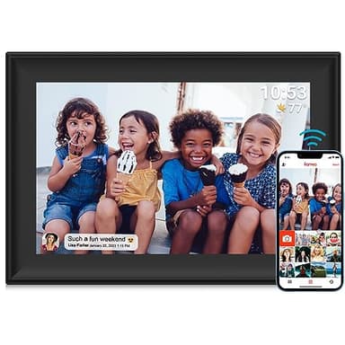 Digital Photo Frame, WiFi 10.1 Inch Digital Picture Frame Built in 32GB Storage Auto-Rotation Use SD Card/USB Driver, 1280x800 Touch Screen, Share Moments Instantly via Frameo App