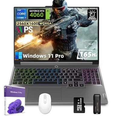 Lenovo Legion Pro 5i Gaming Laptop, 16" WQXGA, 24-Core i9-14900HX Processor, GeForce RTX 4060, 32GB DDR5, 1TB SSD, Backlit KB, Win 11 Pro, MS Office, w/cefesfy Accessories