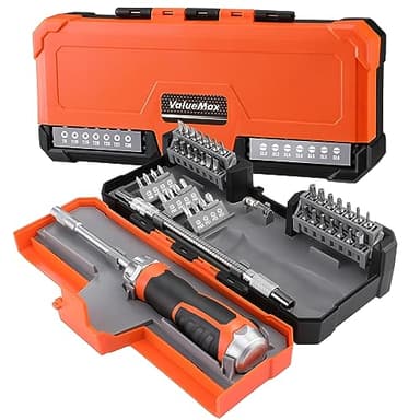 ValueMax Multi Bit Screwdriver Set, Ratchet Handle Screwdriver with 40 PCS Cr-V Bits Set, Flexible Shaft and Driver Adapter, Tool Kits for DIY and Repair