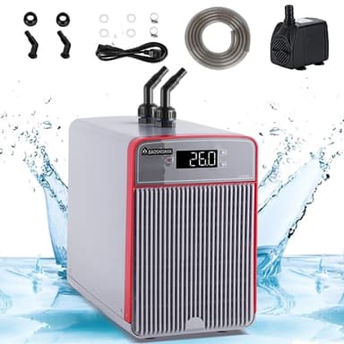 BAOSHISHAN Aquarium Chiller 160L 1/10 HP Water Cooler Fish Tank Chiller Special Quiet Design for hydroponics Water Weeds Jellyfish Coral Crystal Shrimp (160L/42gal)