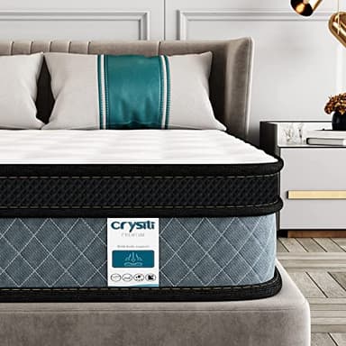 Crystli Full Mattress, 10 Inch Responsive Memory Foam Mattress Hybrid Innerspring Mattress in a Box Sleep Cooler with More Pressure Relief & Support