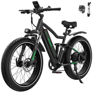 HITWAY 26" 4.0 Fat Tire Electric Bike,Electric Bicycle with 250Watt Moter 48V 15Ah/16Ah Lithium Battery, 7 Speed Gear E Mountain Bike，range 55-150km