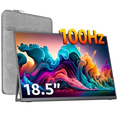 cocopar 18.5 inch portable monitor- 1080P IPS 100Hz 120% sRGB Gaming Monitor USB-C HDMI Large Portable screen for Laptop MacBook Surface PC Xbox PS4/5 Travel Monitor with Kickstand VESA Speakers