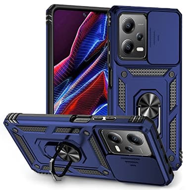 XINYEXIN Case for Xiaomi Redmi Note 12 Pro 5G / Poco X5 Pro 5G - Blue, Military Grade Protection, Sliding Camera Cover, Ring Holder, Magnetic Kickstand, Heavy Duty Protective Outdoor Armor Phone Case