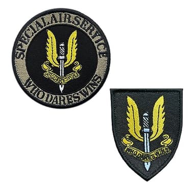 Zcketo 2 PCS UK Great British Union Jack Army SAS Special Air Service Hook and Loop Embroidered Patches Tactical Military Army Air Force Morale Badge Armband Airsoft Emblem Patches