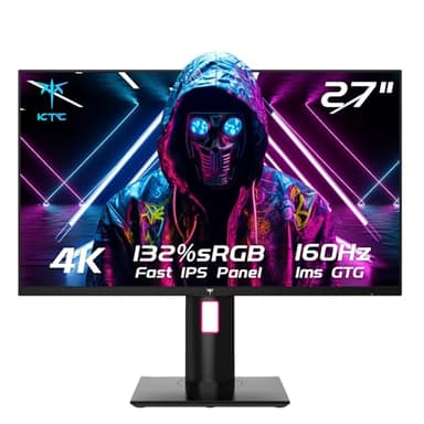 KTC 4K Gaming Monitor 160Hz | 27 Inch | UHD 3840x2160P | Fast-IPS 1ms | Adaptive Sync | HDR400 | 132% sRGB, 97.5% DCI-P3 | 400 Nits | HDMI 2.1, DP 1.4 | Adjustable Bracket | VESA Wall Mount