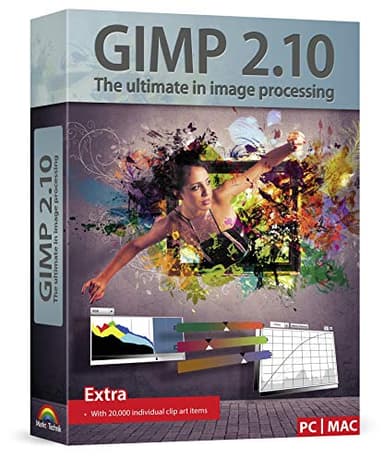 GIMP 2.10 - Graphic Design & Image Editing Software - this version includes additional resources - 20,000 clip arts, tech support, instruction manual - for Windows 11 / 10 / 8 / 7 / Vista / XP and MAC