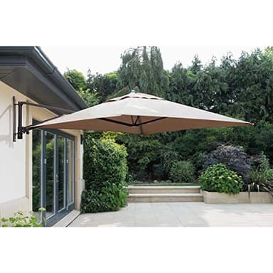 Norfolk Leisure Wall Mounted Square Cantilever Parasol 2x2m - Taupe