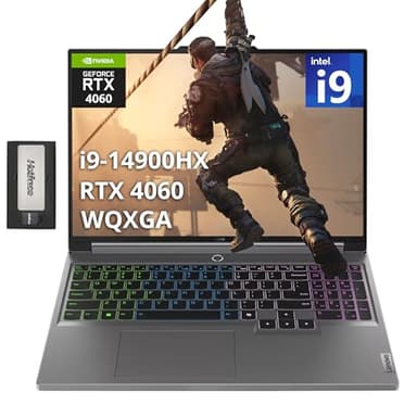 Lenovo Legion 5 16" WQXGA 165Hz Gaming Laptop, Intel i9-14900HX, 32GB DDR5, 1TB SSD, ‎NVIDIA GeForce RTX 4060 8GB GDDR6, 4-Zone RGB Backlit Keyboard, Win 11, Gray, 256GB Docking Station Set