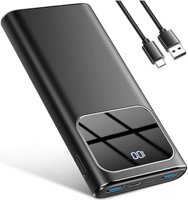 Power Bank High-Speed Charging 10000mAh, Portable Charger Dual Current Mode Phone Battery Pack with USB-C Input & Output, PowerBank Triple 3A for iPhone 16 15 14 Pro Max iPad Samsung Xiaomi Android