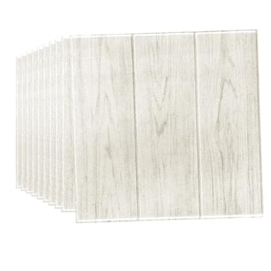 Snewvie 3D Wall Panels White Oak Waterproof 10PCS Self-Adhesive Wood Panels for Walls Wall Sticker Soft Foam Panels 35 * 35cm Original Wood Grain Panelling Ceiling Tiles