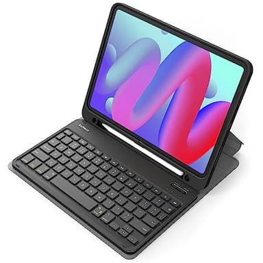 Inateck Case with Keyboard for iPad 10th Gen 2022 10.9 inch/11th Gen A16 2025 11 inch, Detachable Keyboard for iPad Air 11" M3 2025/M2 2024, Air 6/5/4 Gen, Pro 11 4/3/2/1, with Pencil Holder, KB04002