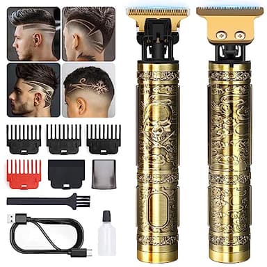 Hair Clippers for Men, Rechargeable Beard Trimmer with 4 Limit Combs, Grooming Kit for Barbers Haircut, USB Type-C Charging, Professional Shaver Gifts