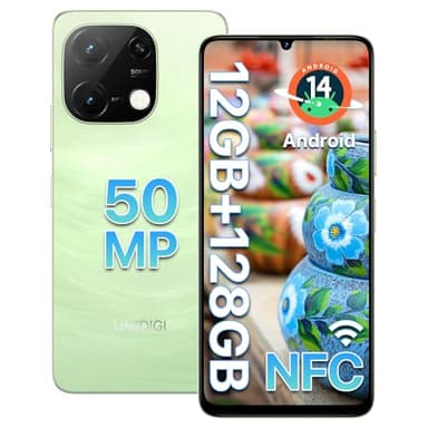 UMIDIGI G9C Mobile Phones, NFC, 6+128GB/1TB SD, Android 14, 6.75" HD+90Hz Phone, 50MP AI Camera, Bluetooth 5.4, 5000mAh, Smartphone 4G Dual SIM, Face ID/Fingerprint/GPS/OTG, Green