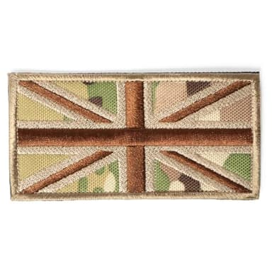 Multicam Camouflage Union Jack Flag Patch British Military Hook and Loop Emblem 10x5cm Army Airsoft Badge MTP CP UK