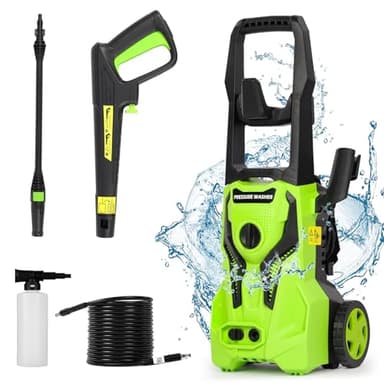 Birtechway Jet Washers 2000W 150Bar 6.5L/min Pressure Washer with Adjustable Nozzle for Car/Patio/Garden Fences/Yard
