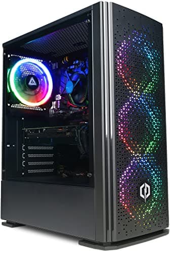 CyberpowerPC Wyvern Gaming PC - AMD Ryzen 5 4500, Nvidia RTX 3050, 16GB RAM, 500GB NVMe SSD, 650W 80+ PSU, WiFi, Windows 11, Blaze RGB