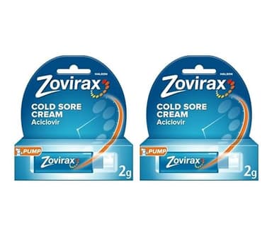 Zovirax Cold Sore Treatment Cream, Pump Dispenser, 2 g (Pack of 2)