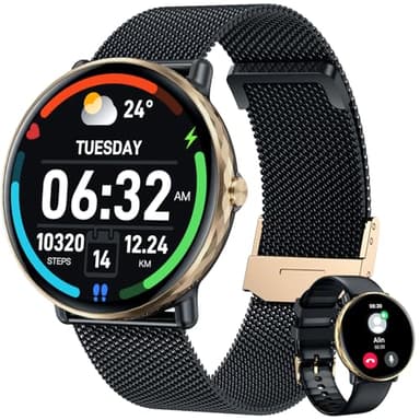 Smart Watch Women Smartwatch Men: 1.43“Fitness Watches with Bluetooth Call Blood Pressure Heart Rate SpO2 Sleep Monitor 110+ Sports Modes Step Counter IP68 Waterproof Activity Tracker for Android iOS