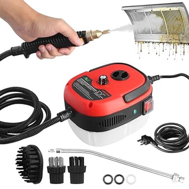 Steam Cleaners, 2500W Handheld Steam Cleaner, Handheld High Temp Portable Steamer Cleaning Machine with 3 Brush Heads, Steamer for Cleaning Grout Tile Car Living Room Kitchen Bathroom