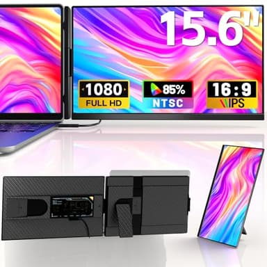 Laptop Screen Extender - 15.6" Full Screen Without Bezel Design Laptop Monitor Extender Detachable 85% NTSC 1080P IPS Dual Screen Portable Monitor,Plug & Play,Compatible with Windows, Mac
