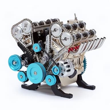 TECHING v8 Engine Model kit That Works Metal Assembly DIY Car Engine Model Kit 500+Pcs Educational Experiment