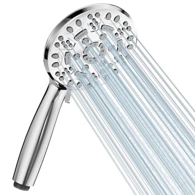 Cobbe Shower Head, High Pressure Shower Head with 8 Spray Modes, Universal Bathroom Water Saving Shower Heads, Large Powerful Flow Rain Showerhead for Low Water Pressure, Chrome