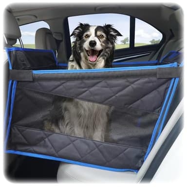 Dog Car Seat for Large Medium Small Dogs, Back Seat Extender for Dogs, Dog Car Seat Cover for Back Seat, Dog Hammock for Car Back Seat Dog Bed Mattress, Pet Car Seat for Car SUV Truck(Black)