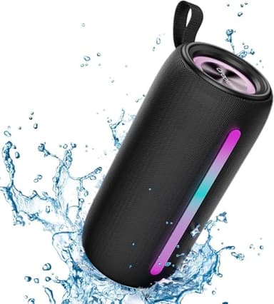 oraolo Portable Wireless Bluetooth Speaker with LED Light, 24W True Wireless Stereo, 10H Playtime, Support TF Card/Type-C/USB/AUX, Bluetooth 5.4, for Home, Garden (RGB)