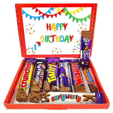 Happy Birthday Selection Box For Any Chocolate Lovers | 8 Full Sized Bars | Letterbox Gifts | Assorted Dairy Milk Chocolate | 18th 21st 30th 40th 50th 60th |