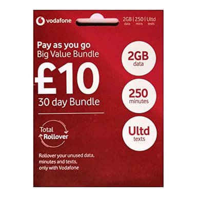 Vodafone Pay As You Go - Includes Standard, Micro & Nano Triple SIM Card For All devices- Calls, Texts and Data