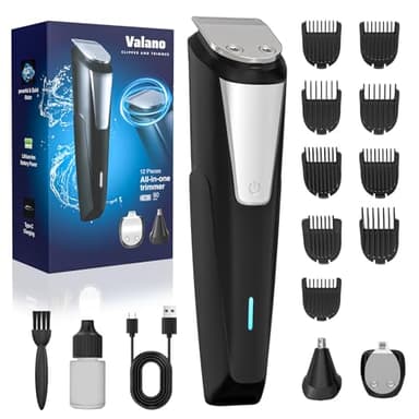 Beard Trimmer Hair Clippers for Men - All-in-One Cordless Nose & Ear Hair Trimmer Grooming Kits with Zero Gapped T-Blade Electric Razor Shaver, 9 Guide Combs, Ideal Gifts for Men​