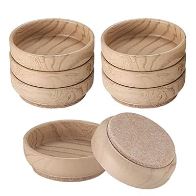 Zhujiehigh 8 Pcs Felt Cups Pads, Round Furniture Castors, Non Slip Floor Leg Protector, 6 cm/2.4 Inch Pads for Furniture Feet, Chair Legs, Wooden, Laminate Floors - Milky