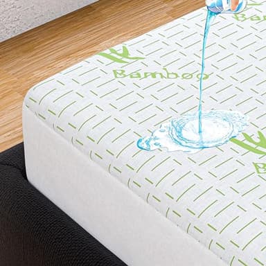 IMFAA BAMBOO Water Proof Mattress Protector Topper cover Extra Deep Fitted 40 CM Depth Breathable Antialergy Non Noisy Bug Proof Double-40cm