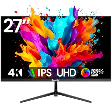 Gawfolk 27 inch 4K PC Monitor, UHD 3840 x 2160p 60HZ Computer Monitors VA Screen for Home & Office, Support HDMI 2.0, DP 1.4 (black), VESA 100 x 100 mm