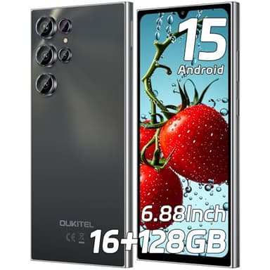 OUKITEL C61 SIM-Free & Unlocked Mobile Phones 2025- Android 15, 6.88" Display Smartphone, 16GB+128GB/1TB, 5150mAh Battery Phone, 13MP Camera, 4G Dual Sim/Fingerprint/Face Unlock/GPS/BT5.0, Black
