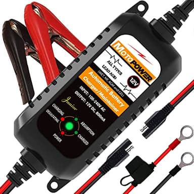 MOTOPOWER MP00205A 12V 800mA Fully Automatic Battery Charger/Maintainer - UK Plug