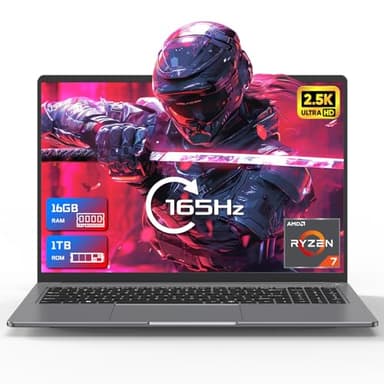 DREAMFYRE 16'' Gaming Laptop PC 16GB RAM DDR5 1TB SSD 165Hz AMD Ryzen7 7840HS Processor (UP to 5.1Ghz), Laptop Computer 2.5k Support WiFi6 Bluetooth 5.2 USB 3.1 PD3.0(Keyboard Film Included)