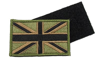 Uniform Store London Union Jack Patch Army Olive Military Flag Badge UK Forces Hook & Loop Backing R1826